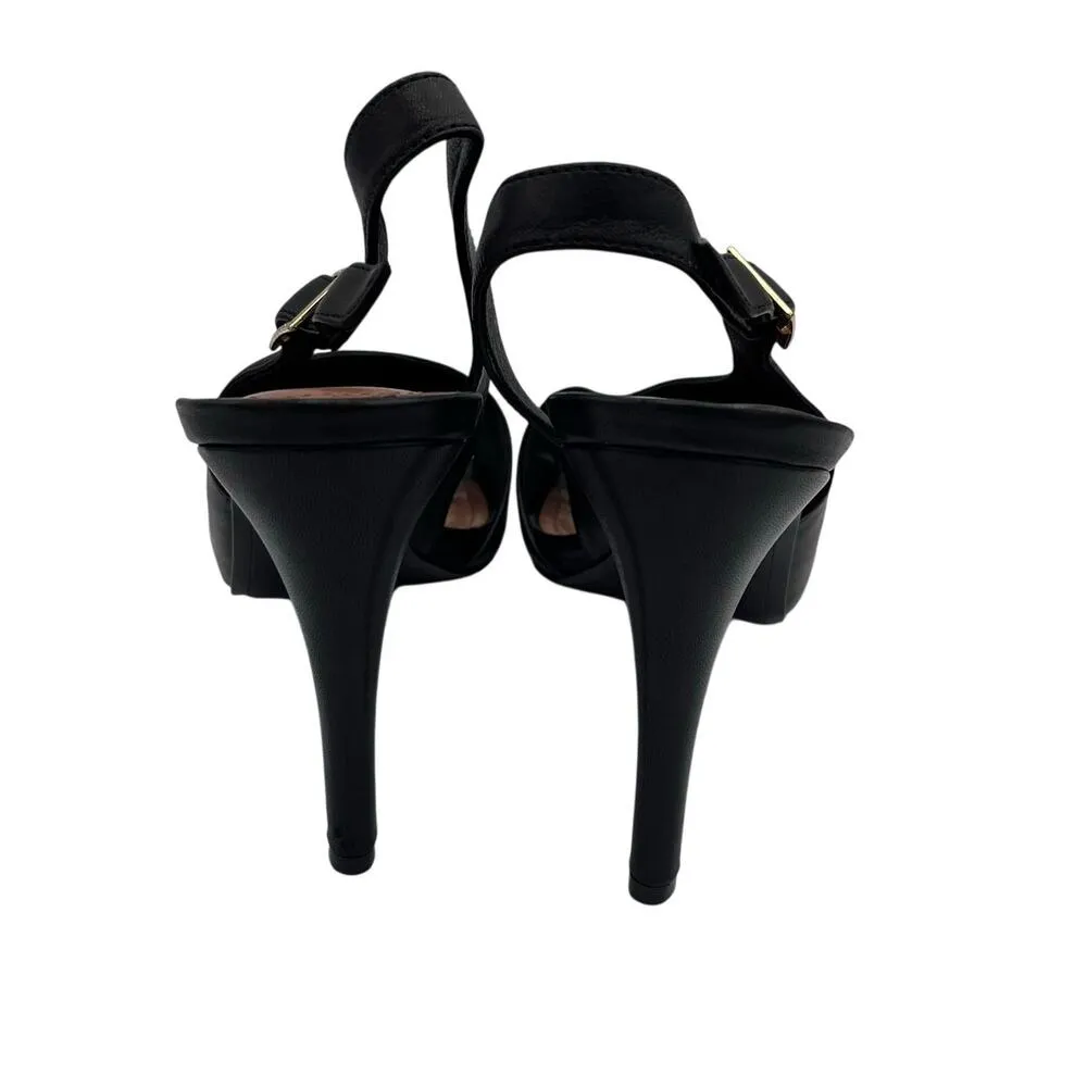 Vince Camuto Women's Black Leather Felippa Sling Back Sandals Size 9.5M - Image 5