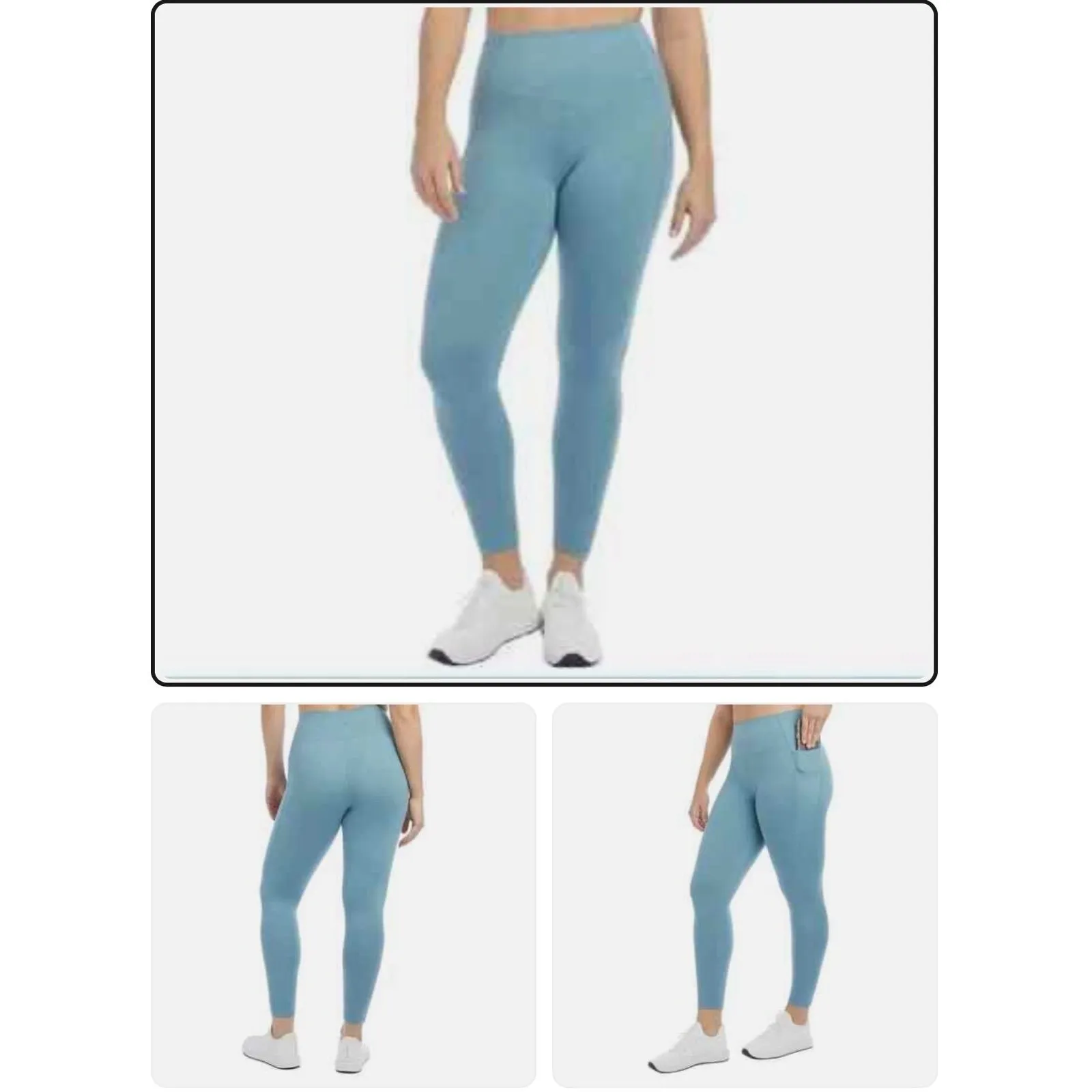 DANSKIN 1720442 SMOKE‎ BLUE BRUSHED CONTOUR LEGGINGS SZ M - Image 2