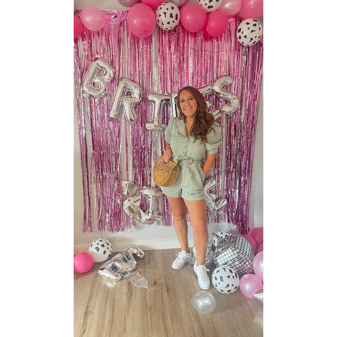 ULLA JOHNSON Sage Green 100% Cotton Short Sleeve Puffed Tied Carmine Romper sz 2 - Image 4