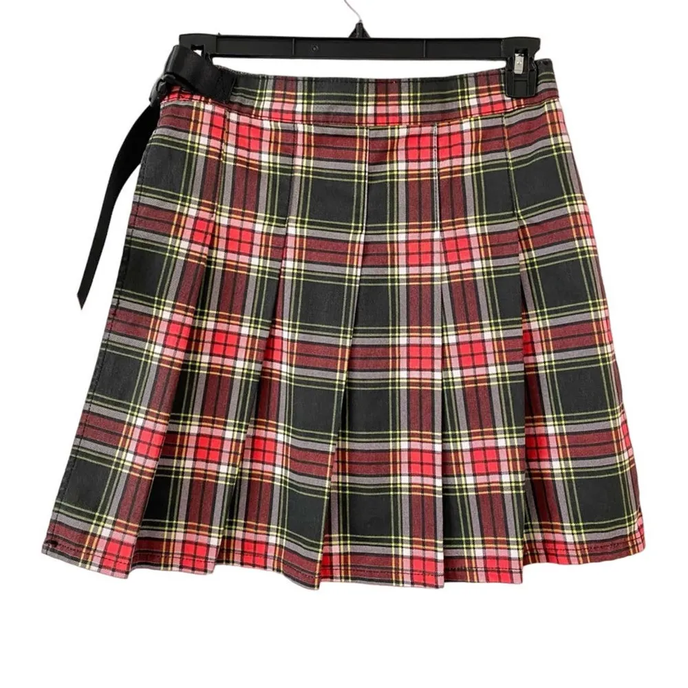 NEW BP Women's Size Small Red Black Plaid Be Proud Plaid Pleated Skirt - Image 3
