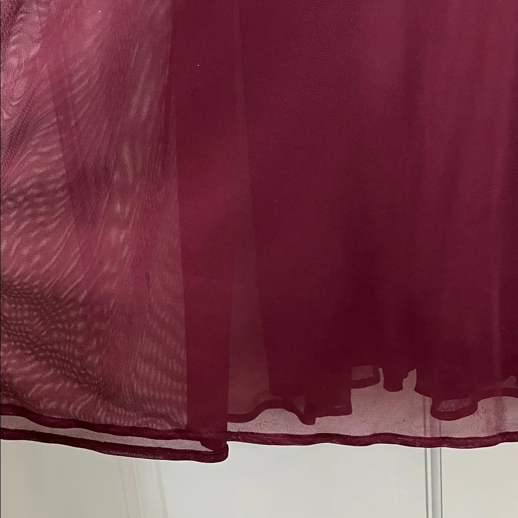 David's Bridal Wine Colored Halter Neck Floor Length Maxi Dress - Size 2 - Image 13