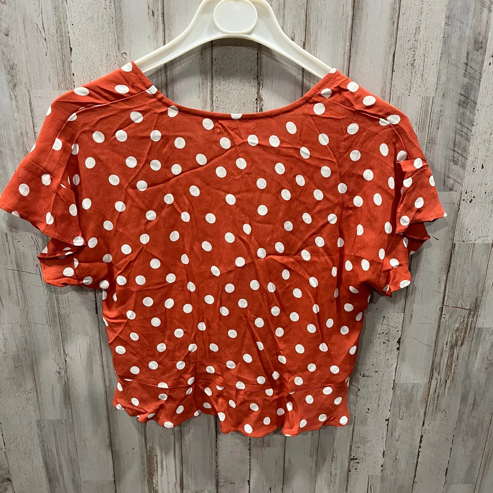 Tularosa Revolve Winnie Orange Polka Dot Flouncy Tie Top Sexy Girly Womens XS - Image 4