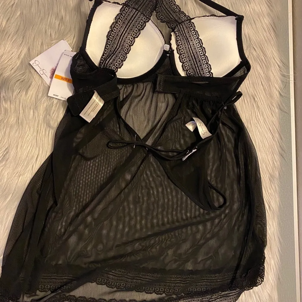 🆕 Jessica Simpson Black Lace Teddy with Push Up Bra Top - Image 9