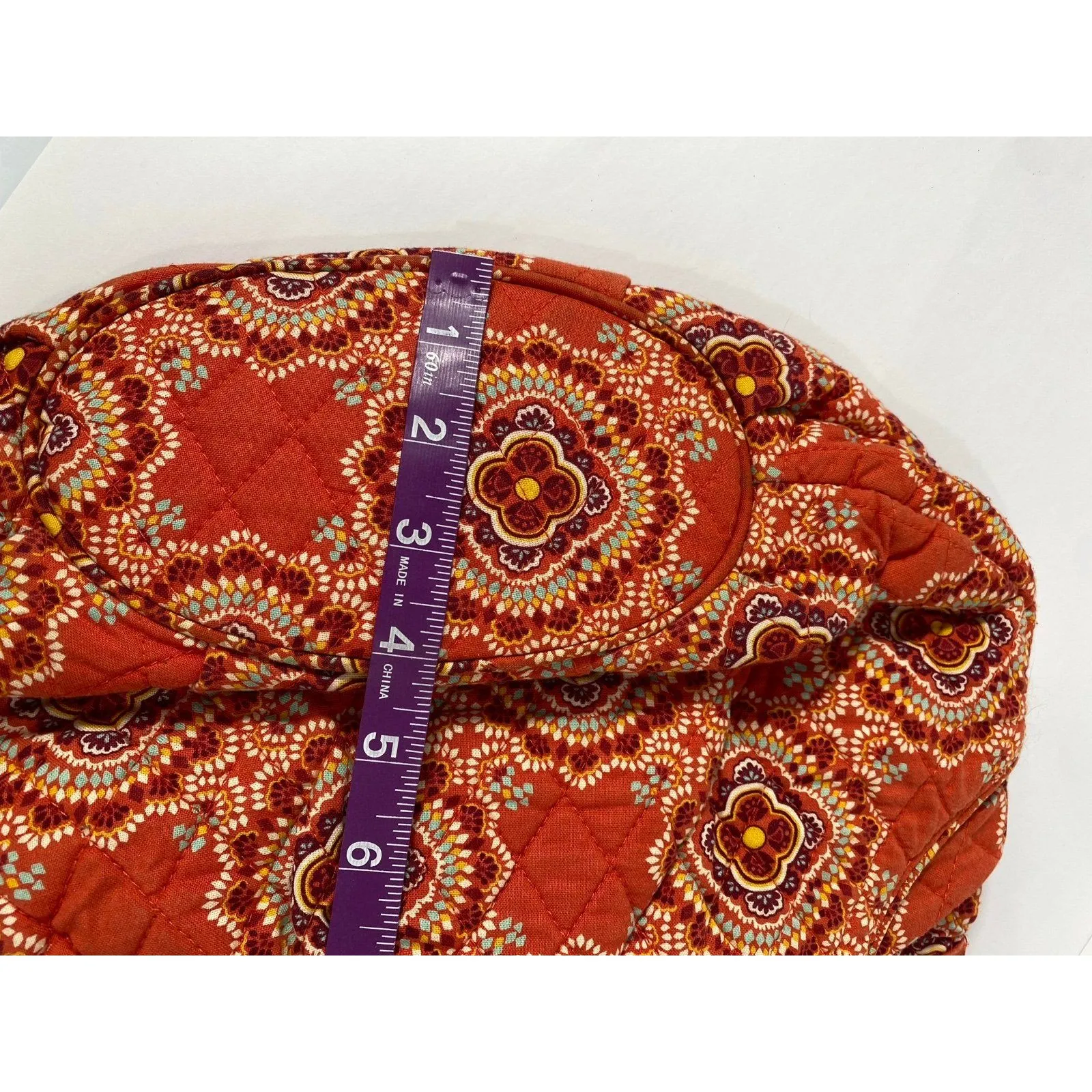 Vera Bradley Quilted Paprika Shoulder Bag in Rust Floral Medallion Print - Image 8