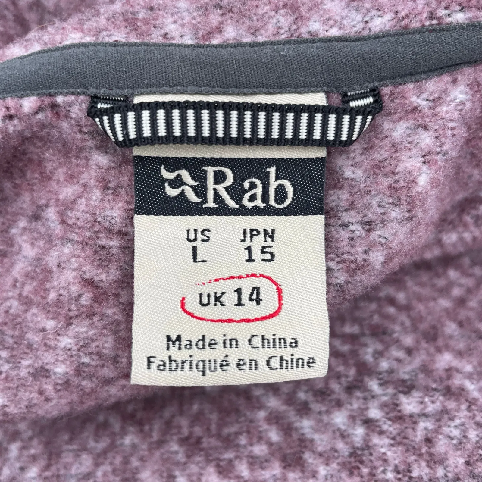 RAB Amy Hoody Zip Up Rioja Red Fleece Jacket Hoodie Hiking Outdoors Top Size L Size L - Image 8