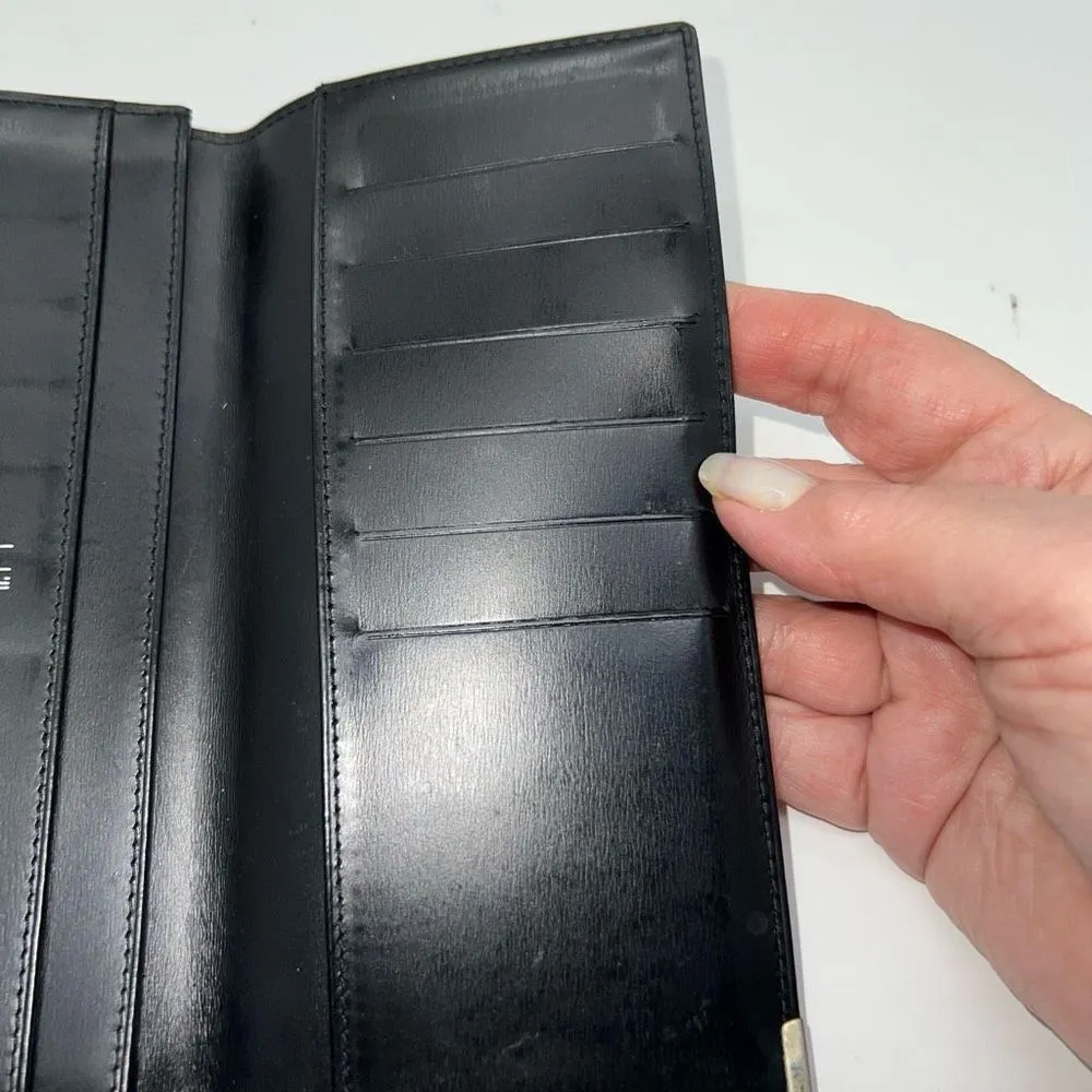 Dunhill Wallet Purse Long Wallet D Logos Black Silver Authentic - Image 16