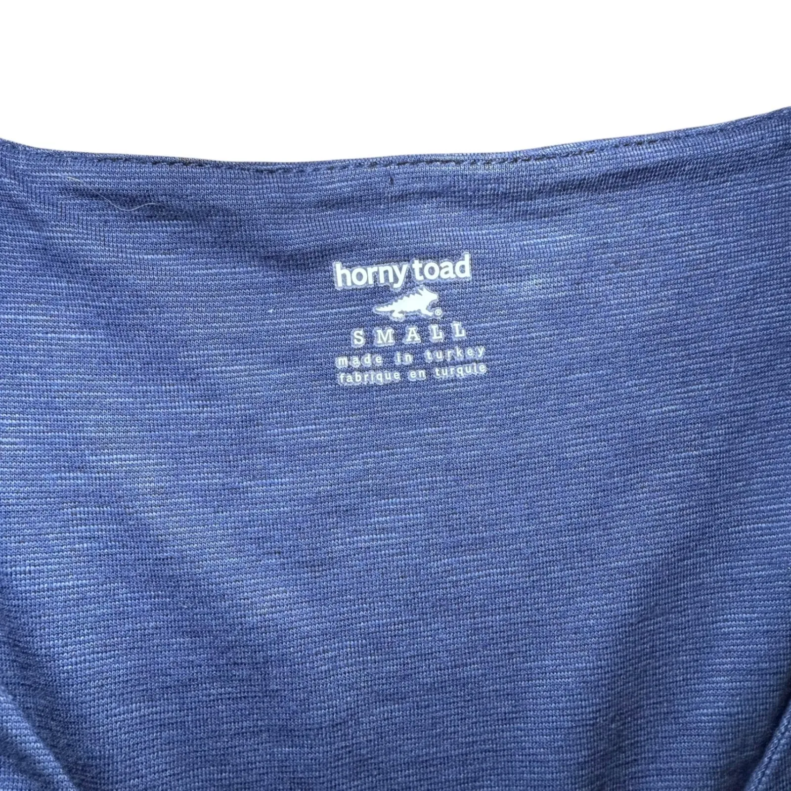 Horny Toad Blue Floral‎ Print V Neck 3/4 Sleeve A Line Midi Dress Women Small - Image 3