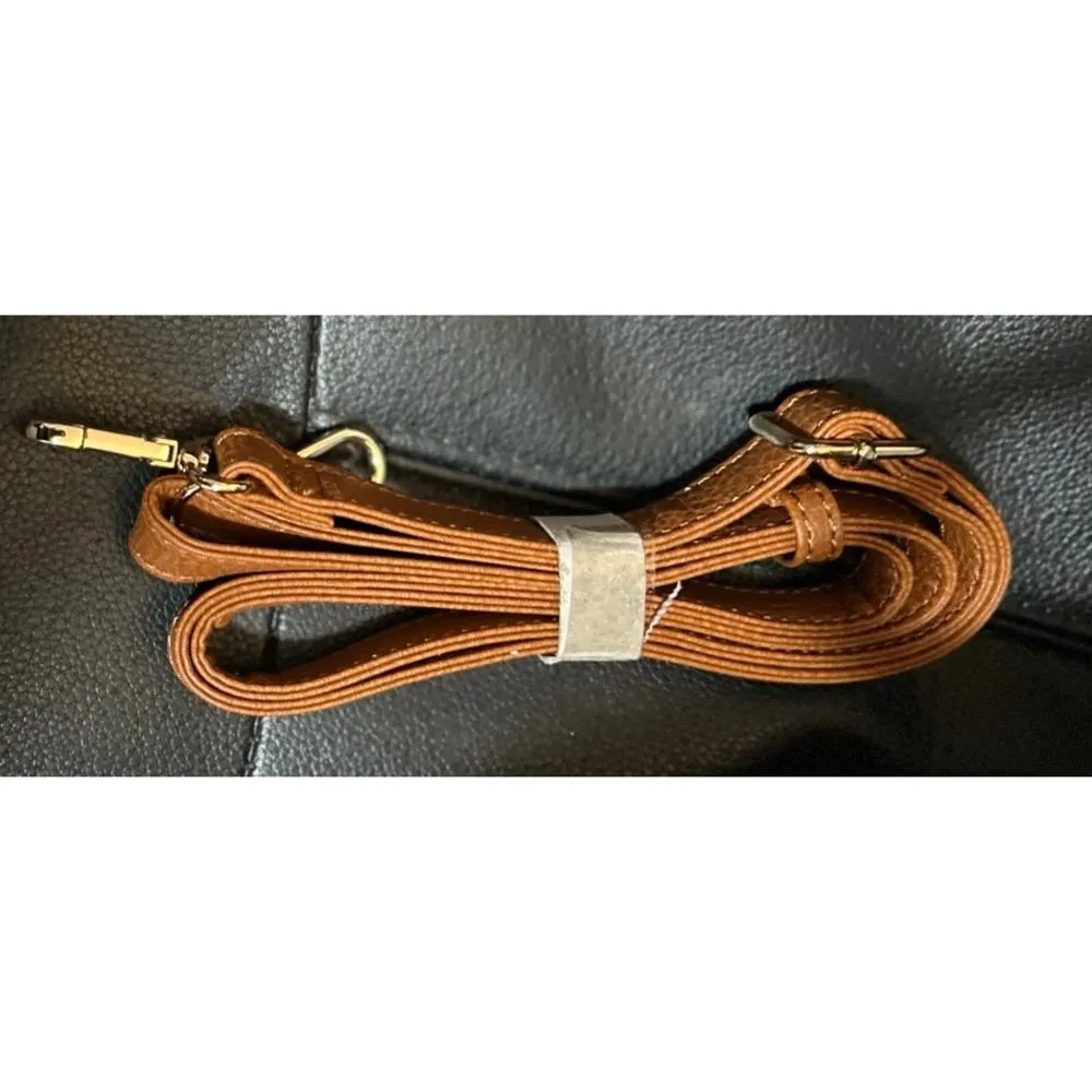 Women’s Light Brown Tote and Smaller Handbag Set Animal Print - Image 11