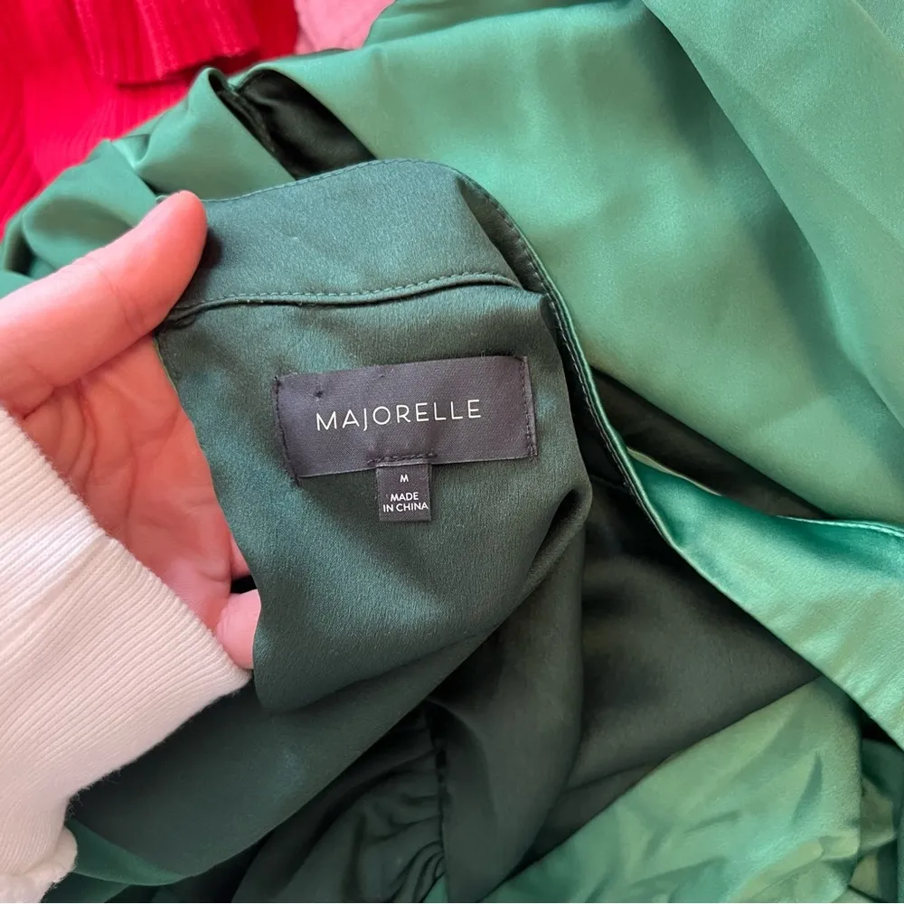 Majorelle  bristol mini dress in jewel green - Image 3