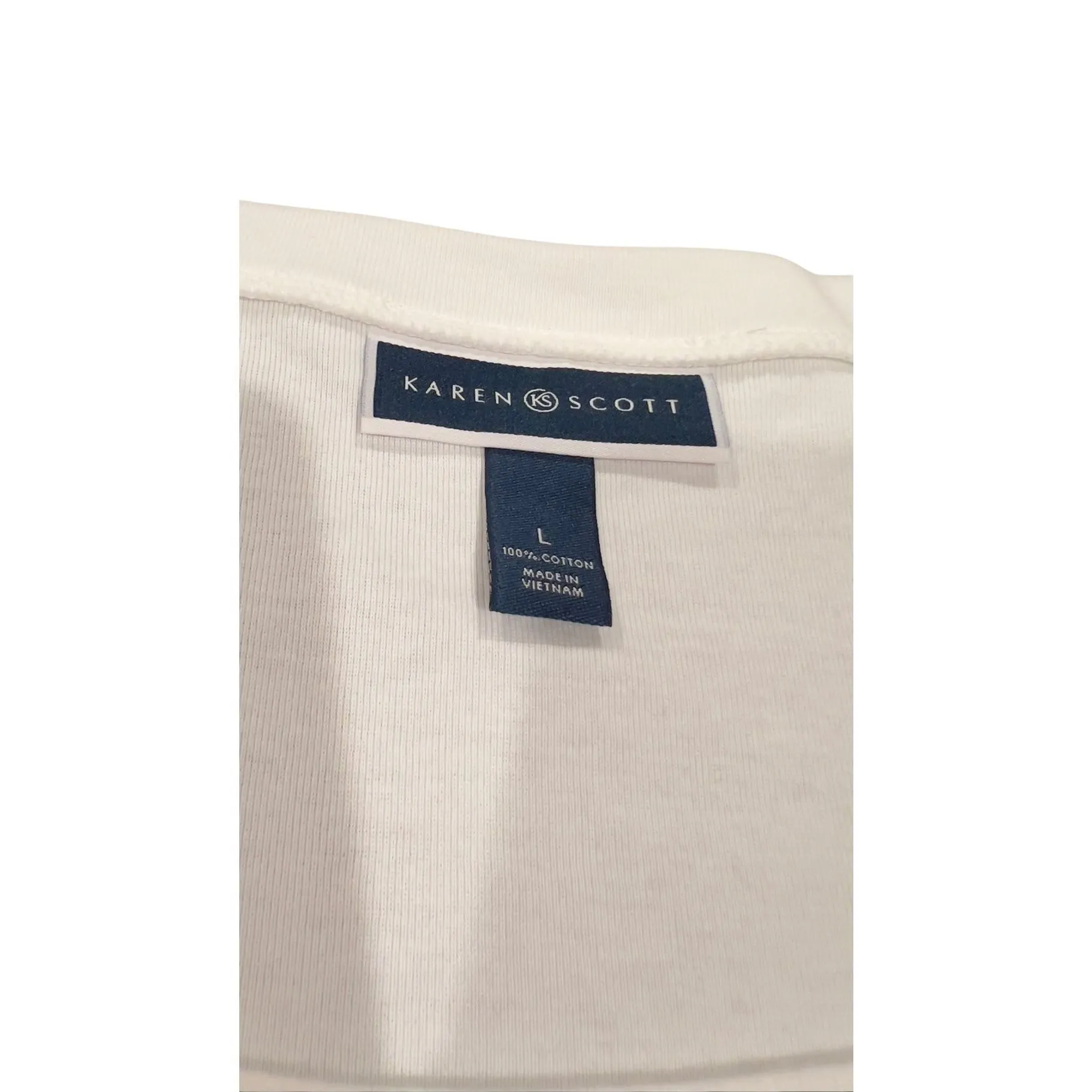 Karen Scoot white cotton T-shirt size L - Image 4