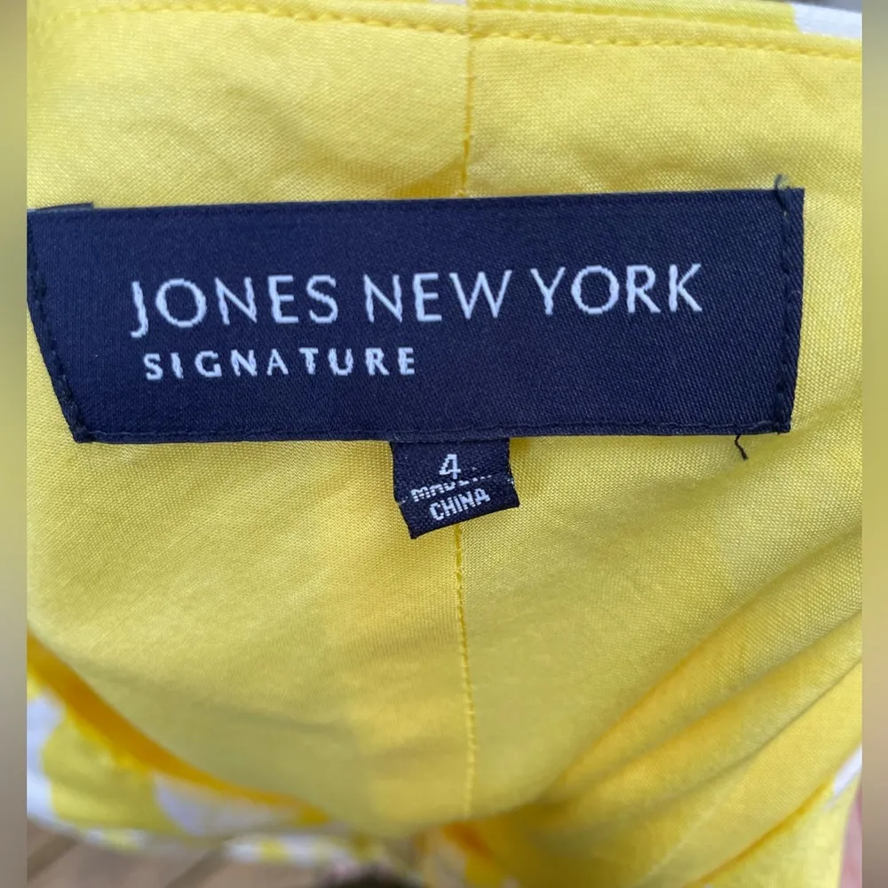 Jones New York Sunshine Yellow A-Line MIDI Dress Size 4 Great Spring Dress - Image 6