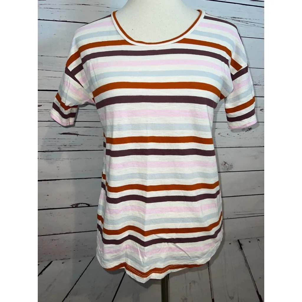 Madewell Whisper Cotton Tee Shirt Small Striped‎ T-Shirt short sleeve Womens - Image 2