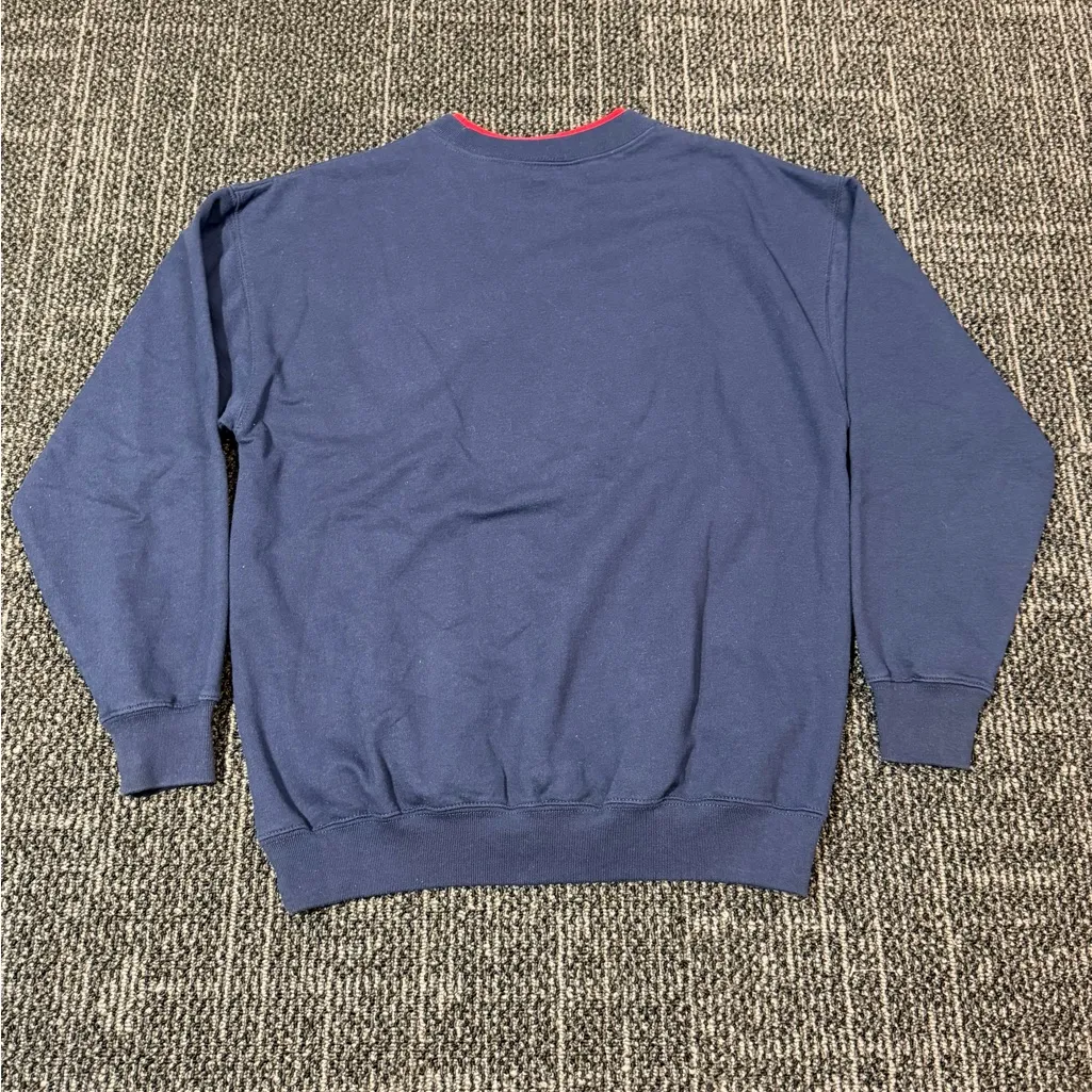 M&C Sportswear Women Medium Navy Blue Red Crewneck Sweatshirt Cardinal - Image 5