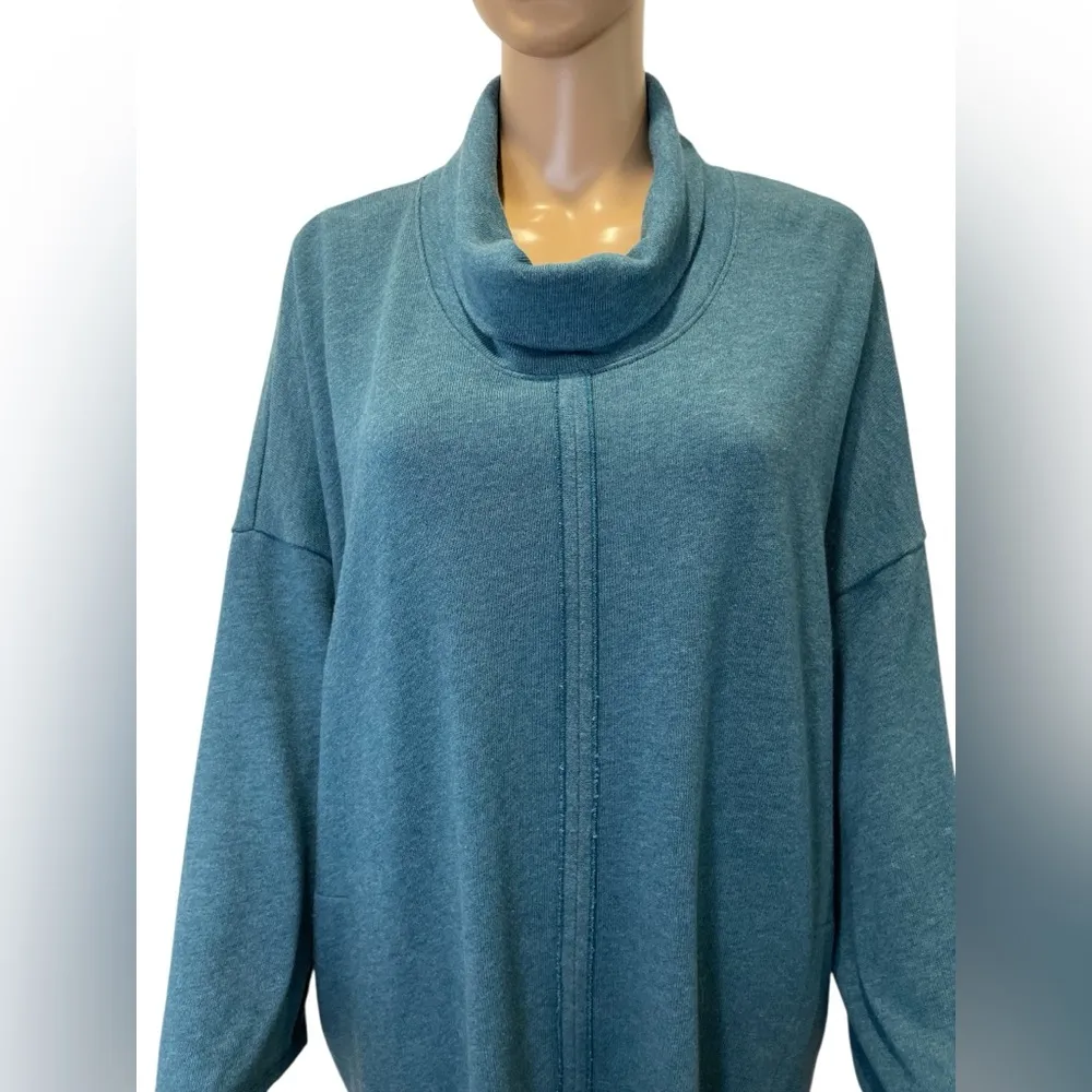 PureJill Cowl Neck Women's Teal Sweater size XL Blue - Image 2