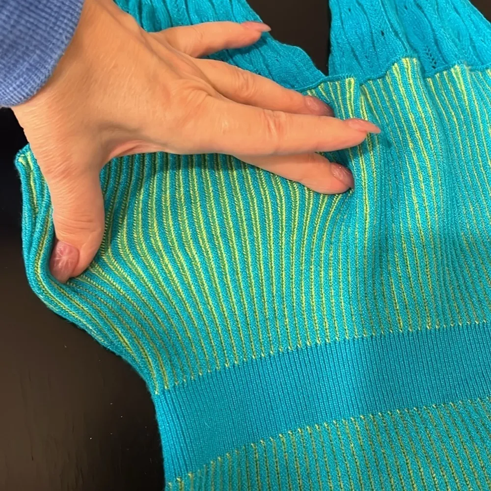 PrettyLittleThing Shape blue knit unitard jumper underbust detail, size 6 NWT - Image 8