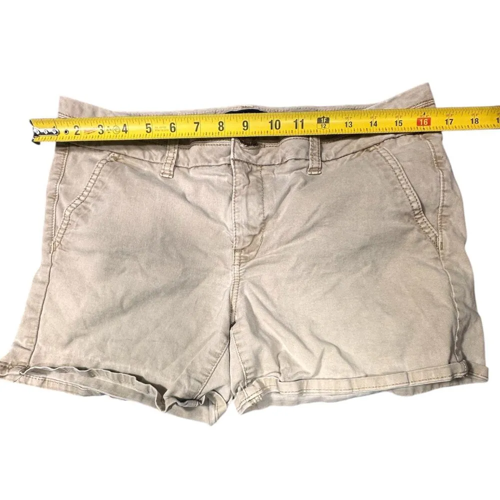 American Eagle Midi Stretch Shorts Size 10 Khaki Beige - Image 4