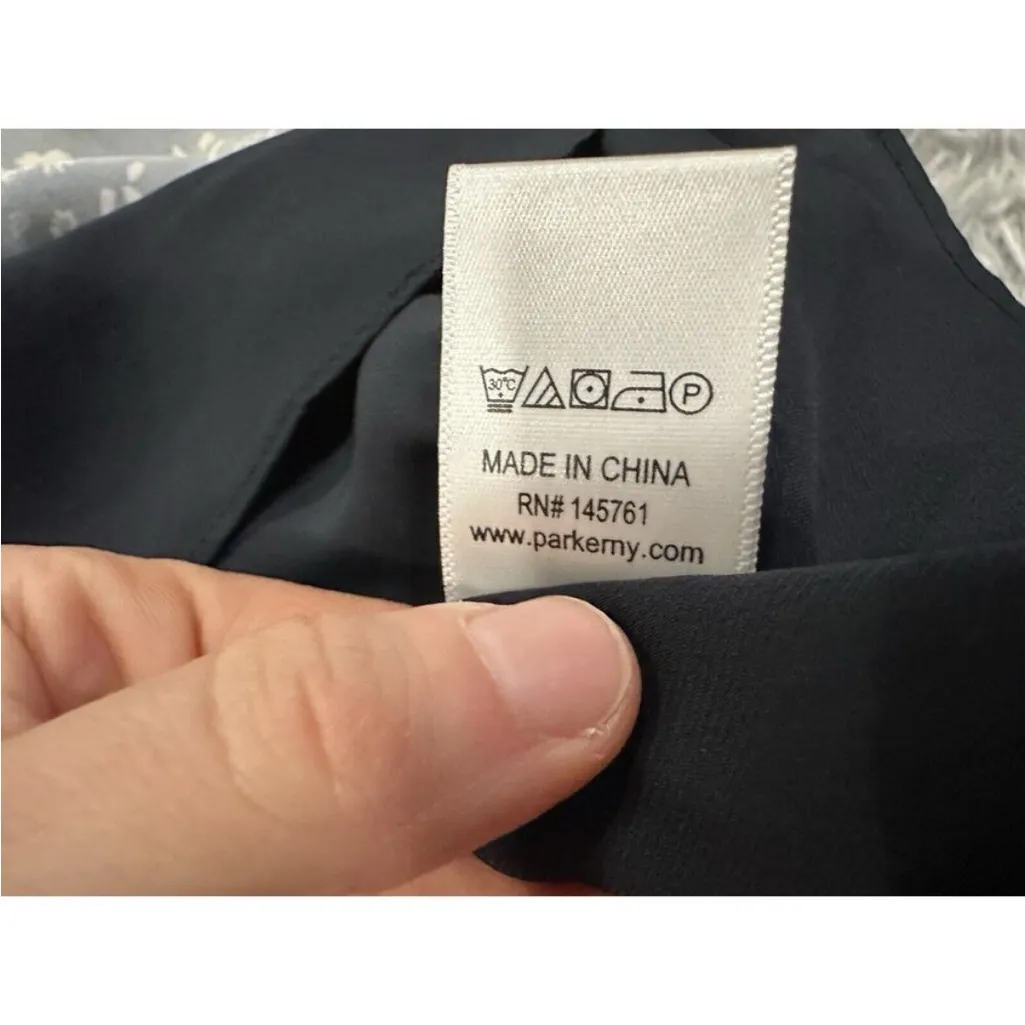 Parker Floral Bow Navy Bell Sleeve Dress Small S - Image 8