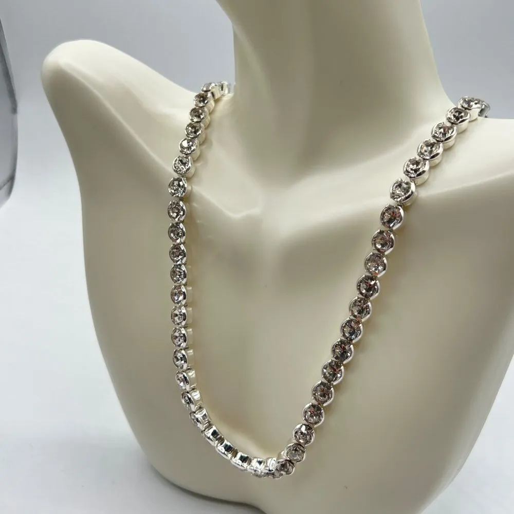 Anne Klein Crystal Tennis Necklace in Silver-Tone MSRP $48 NWT - Image 5