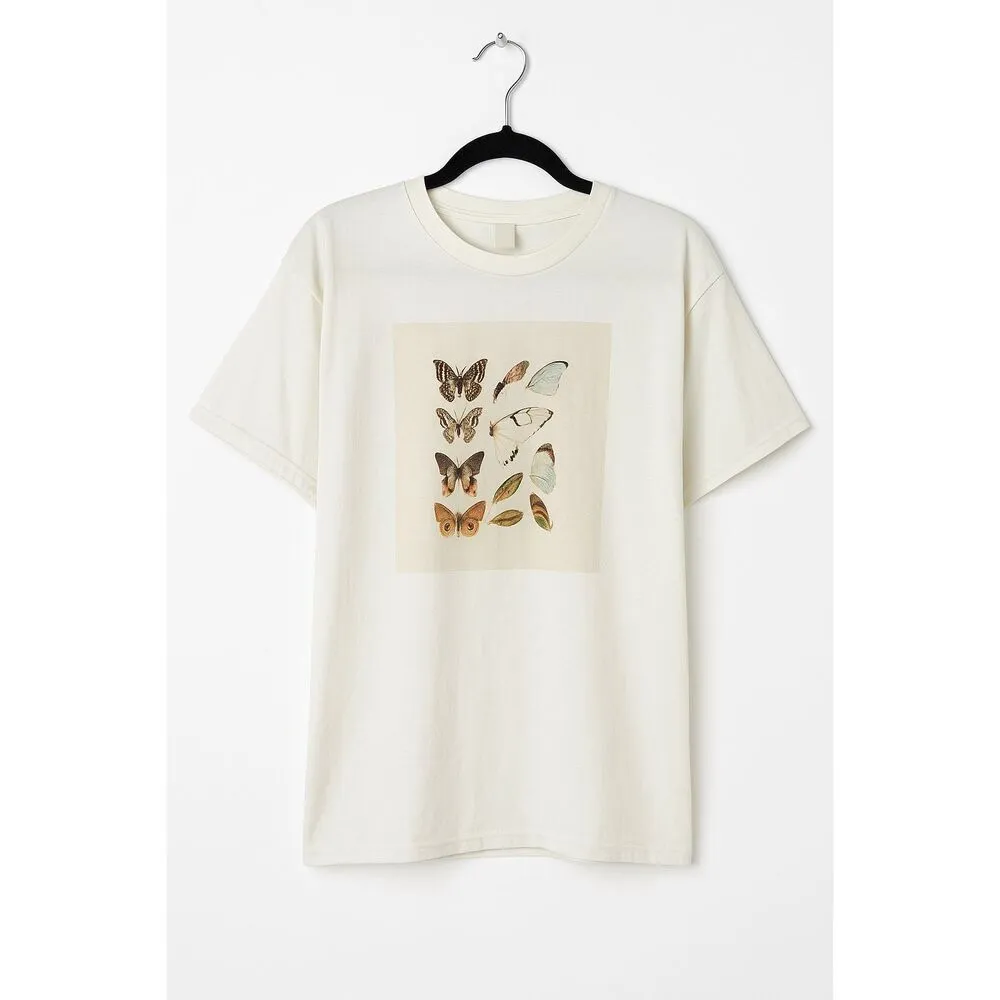 Vintage Fruit of the Loom Butterfly Graphic Tee White Cotton T-Shirt SZ XL - Image 3