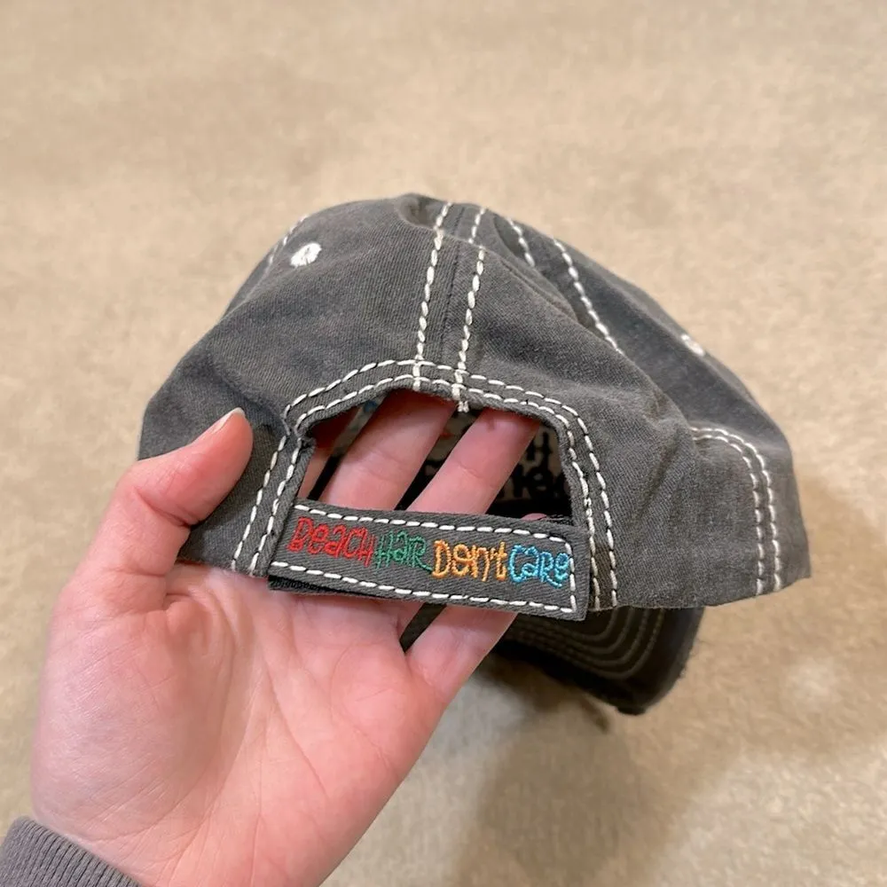 4350 District Cotton Beach Hair Don’t Care Distressed Destroyed Adjustable Hat - Image 2