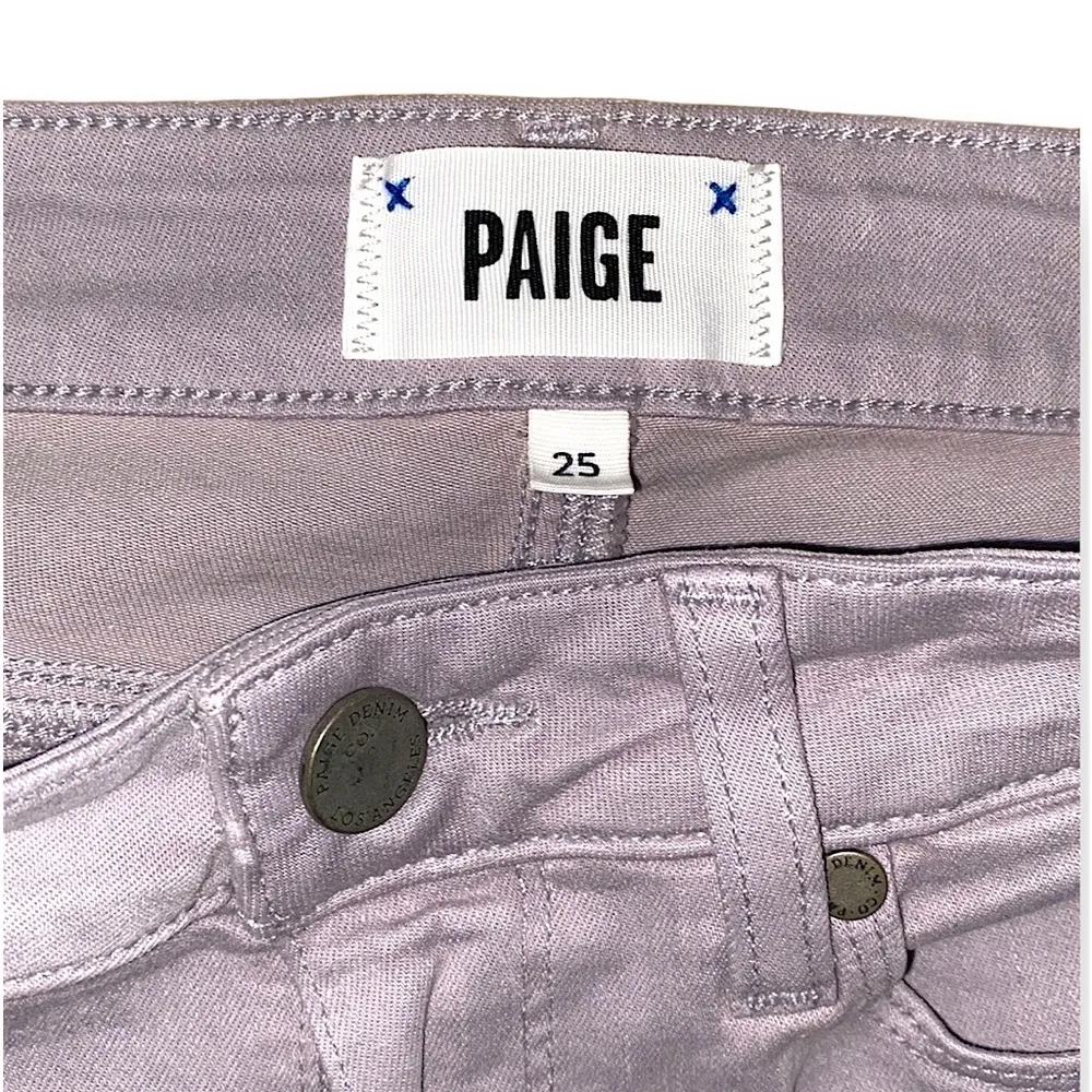 PAIGE Hoxton Ankle High Rise Skinny Jeans in Soft Violet - Image 4