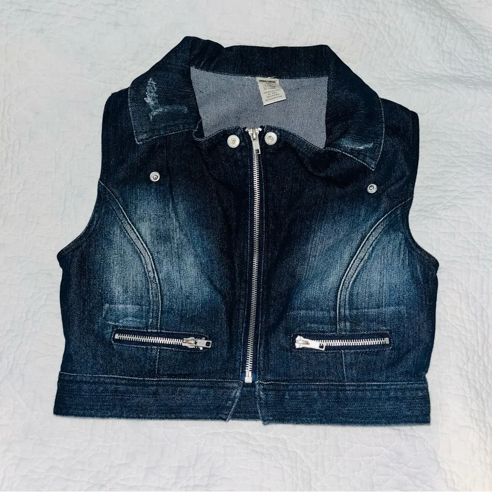 URBAN GROOVE Denim Zipper Vest - Image 2