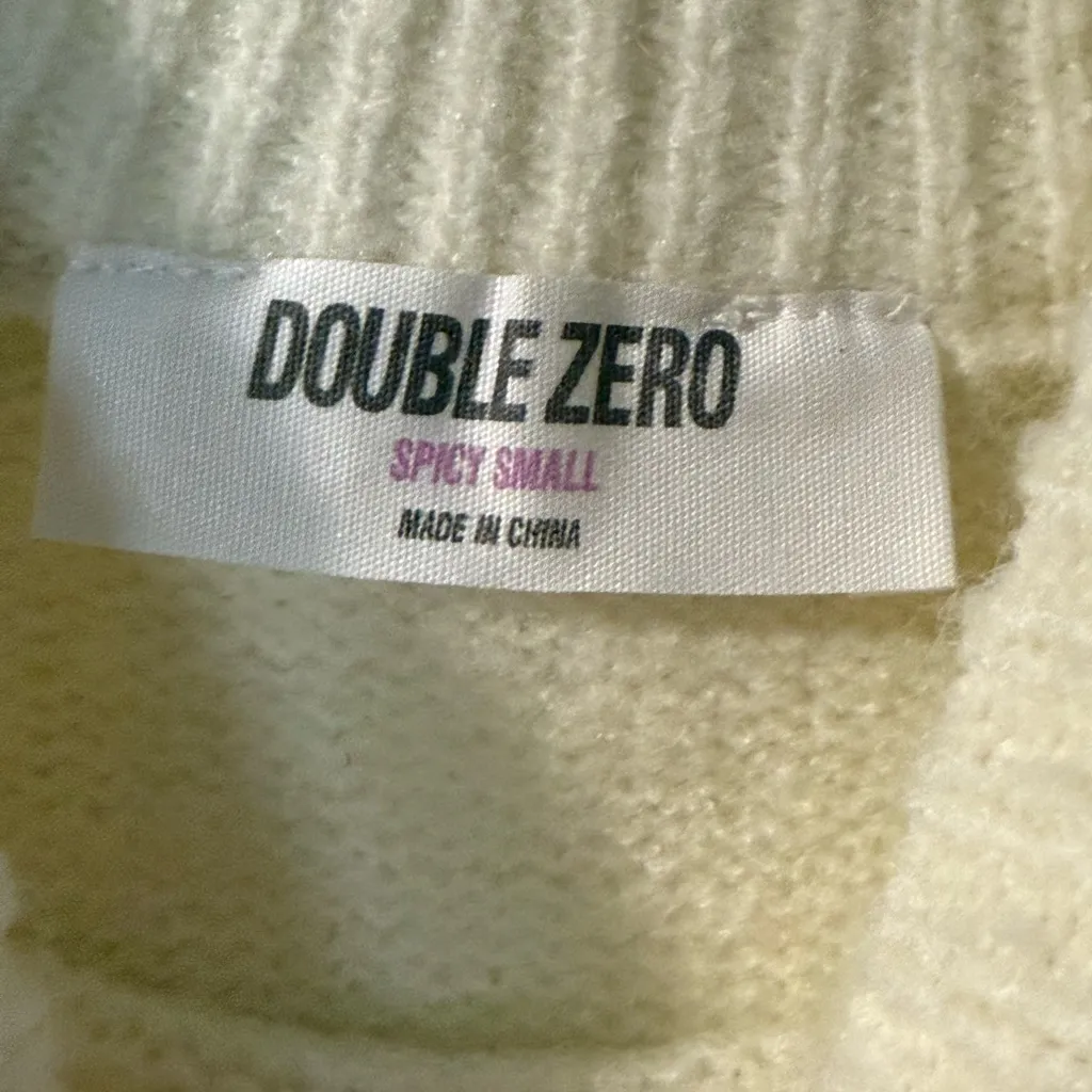 ✨ Double Zero Mock Neck Oversized Sweater – Spicy Small - Image 3