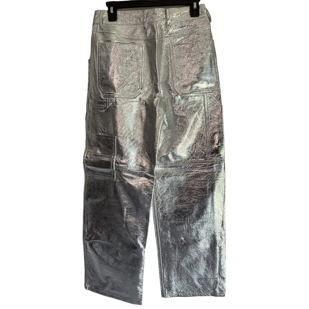 Interior The Sterling Leather Pants in Aluminum Silver 2 New Womens Trousers - Image 6