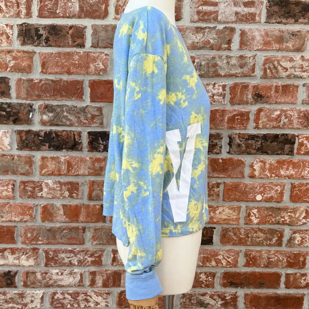 VIBE Flirtitude tie dyed neon green & blue sweatshirt / M / Excellent condition - Image 5