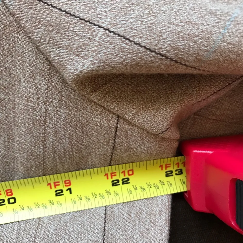 Signature By Larry Levine one Button TanBlazer Chalk Stripe Fabric Jacket SZ 18 - Image 12