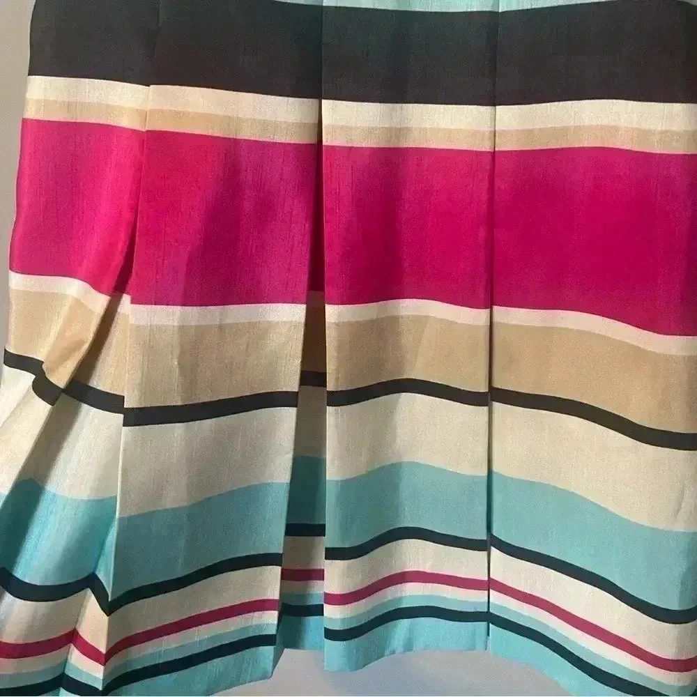 Striped‎ Fit and Flare Dress Colorful Sleeveless Party Cocktail Preppy Size 10 - Image 4