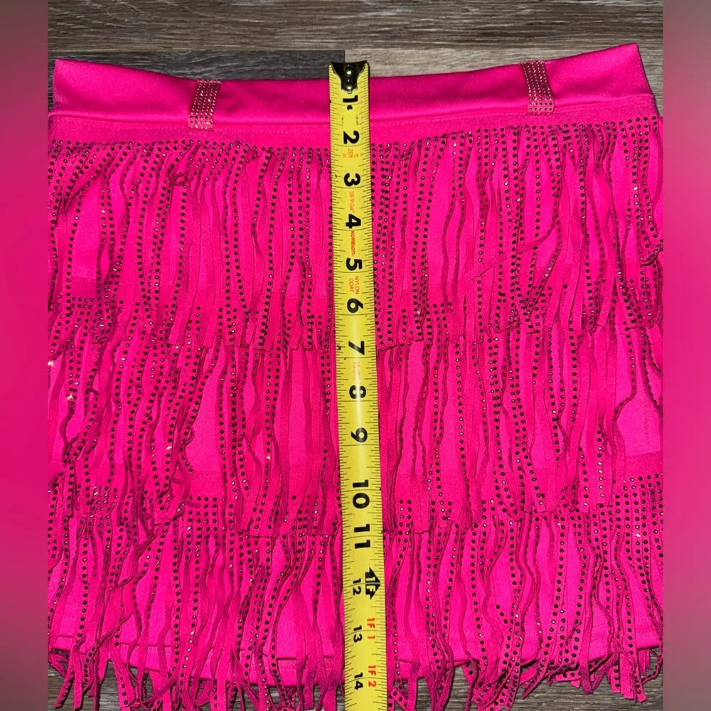 Pink Fringe Cowgirl Nashville Skirt Size M - Image 6