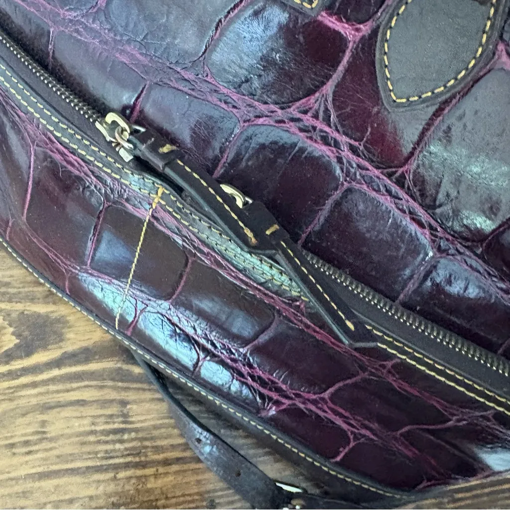 Dooney‎ & Bourke Red/Burgundy Dillon Crocodile Satchel - Image 9