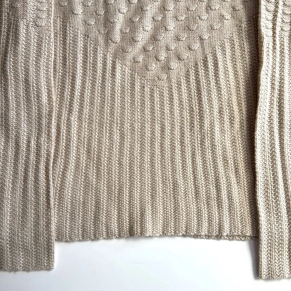 41 Hawthorn Poppi Textured Knit Popcorn Crewneck Sweater Oatmeal Size M Tan Size M - Image 7