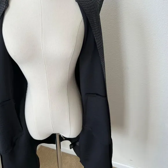 Love Token Trench Coat Women‎ Black XS Olga Croc Pockets Waist Tie EUC - Image 7