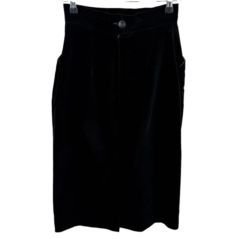 Vintage 60s Black Velvet Crop Jacket and Pencil Skirt Set by Ronbary Classic, XS - Image 12