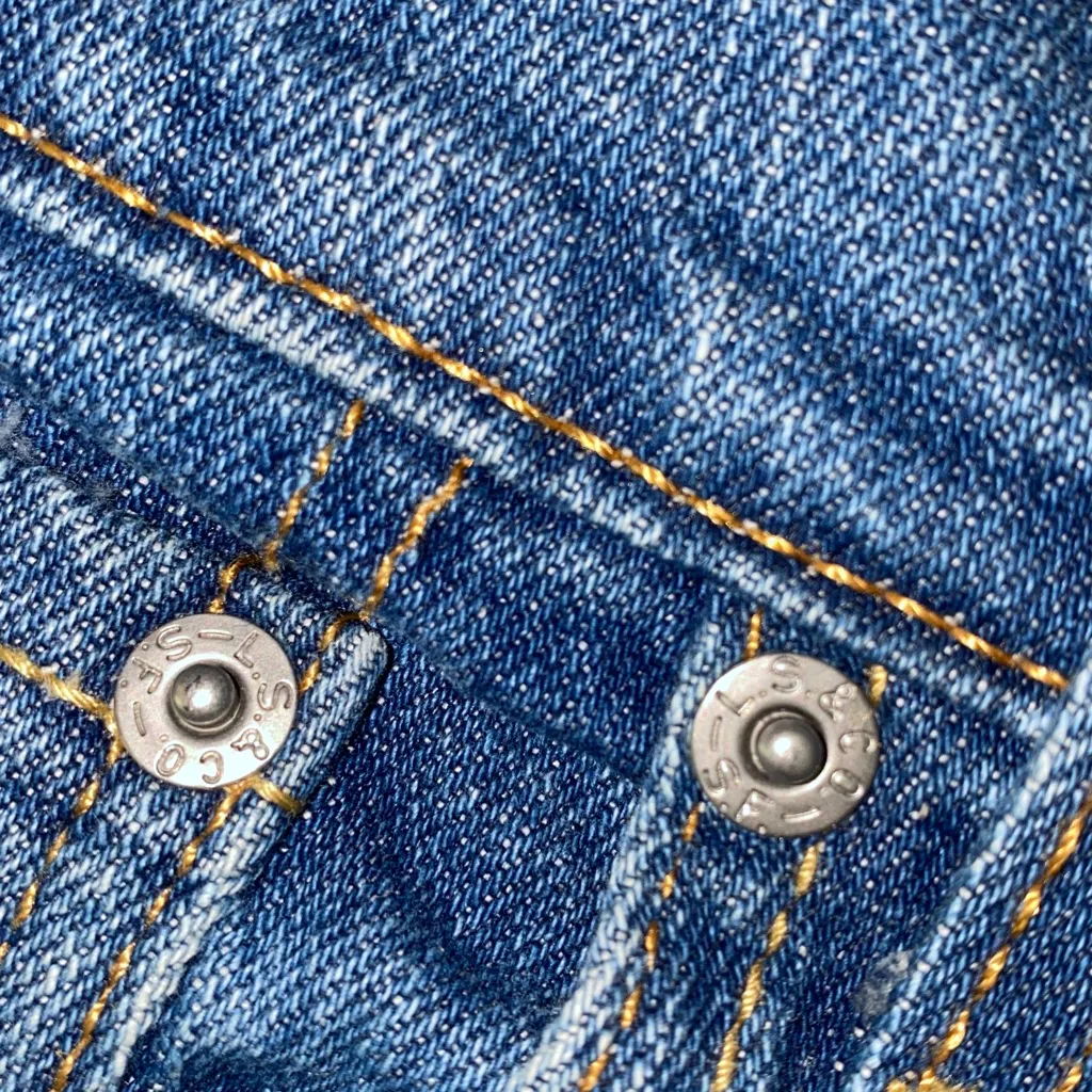 LEVI’S 505 straight leg mid rise 5 pocket blue medium length classic size 10 - Image 7