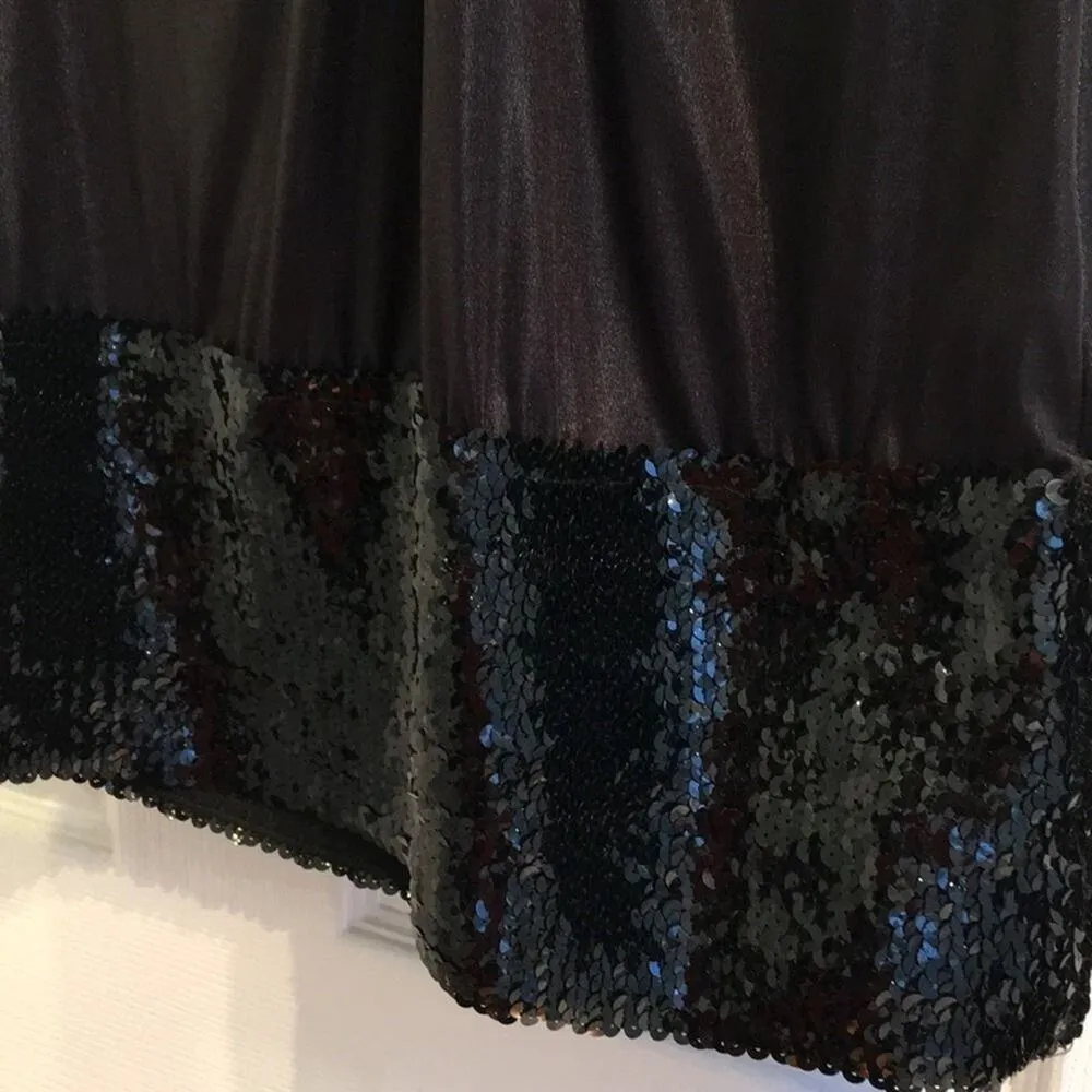 GUESS Jeans Deep V Halter Dress Size Large Black SEXY Pluge mini - Image 4