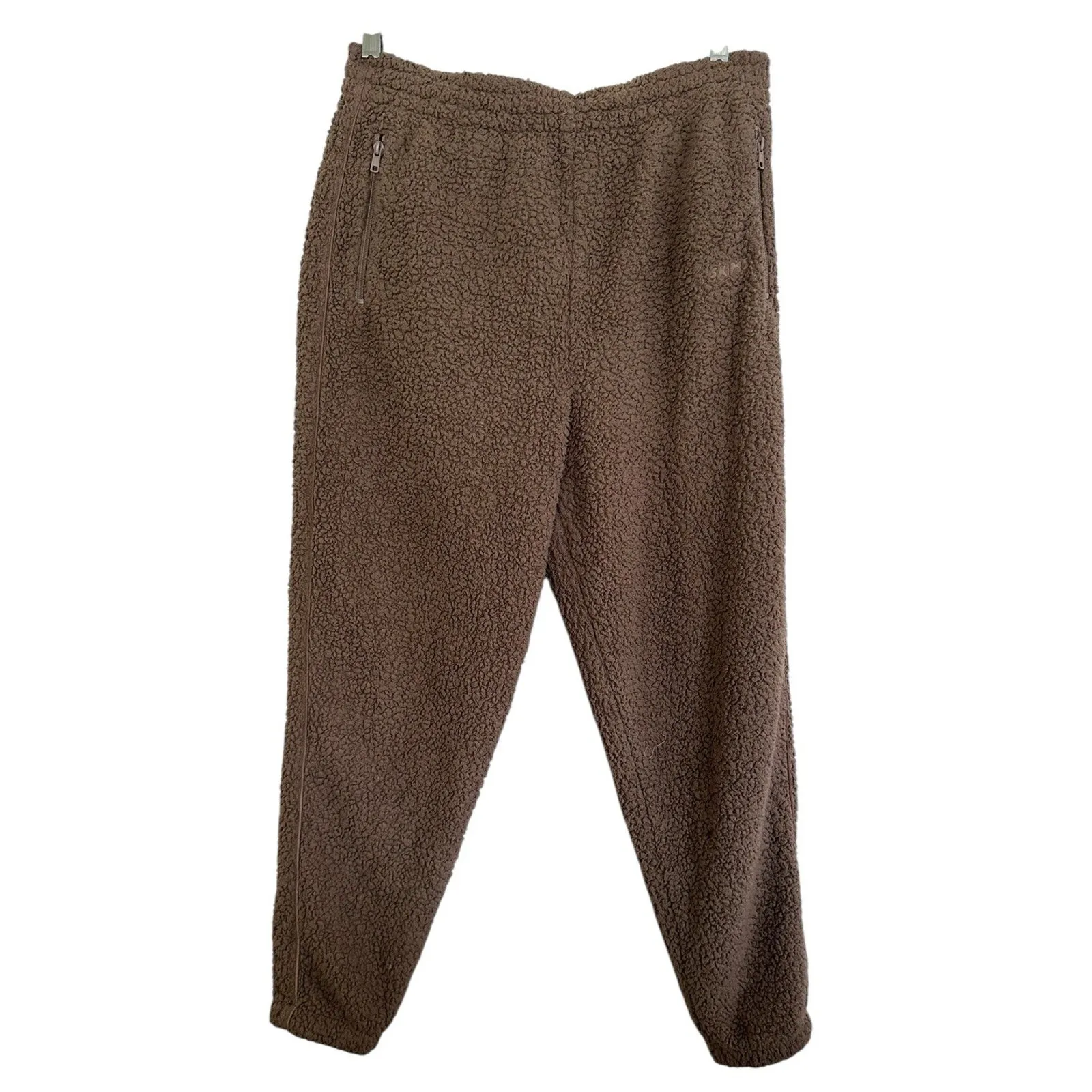 Skims Brown Teddy Sherpa Pull On Drawstring Jogger Sweatpants Pants Size Large - Image 2