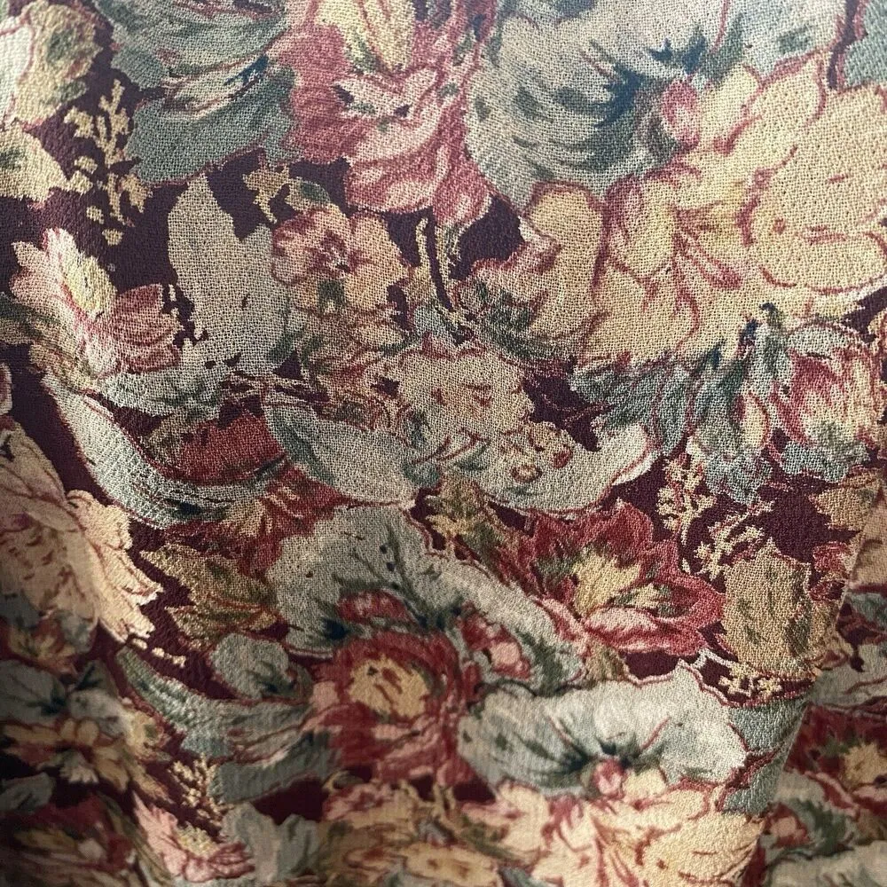 Vintage Neo Nostalgia Rayon Maxi Floral Skirt. Lined. Elastic Waist. Size Small. Multiple - Image 16