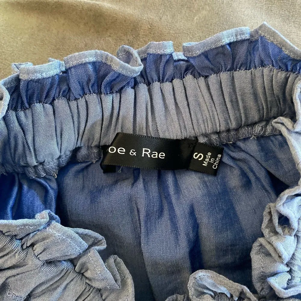 Doe & Rae blue ruffle detail sleeveless top S - Image 4