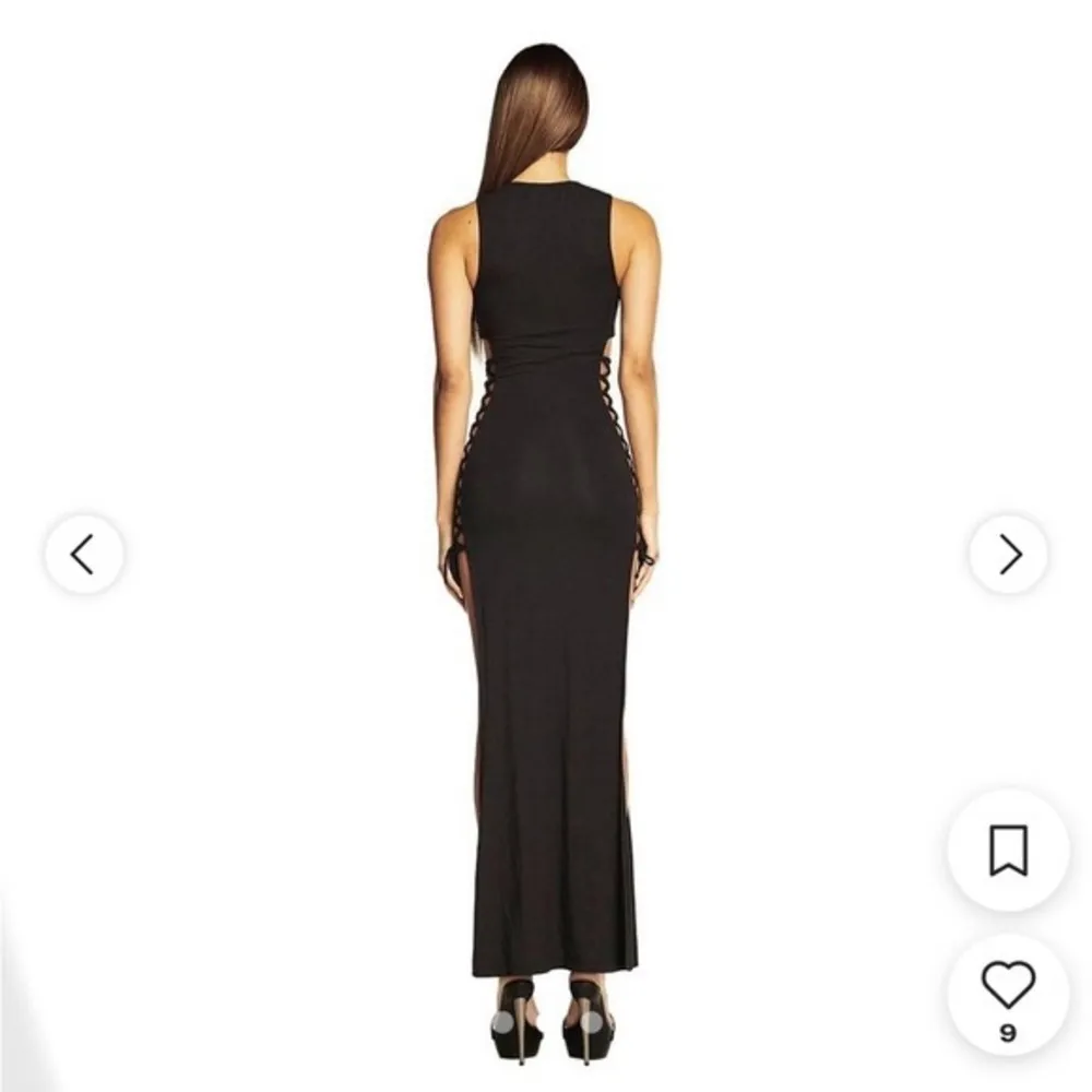 I.AM.GIA Maiya Black Lace Up Side Maxi Dress Size XL - Image 4