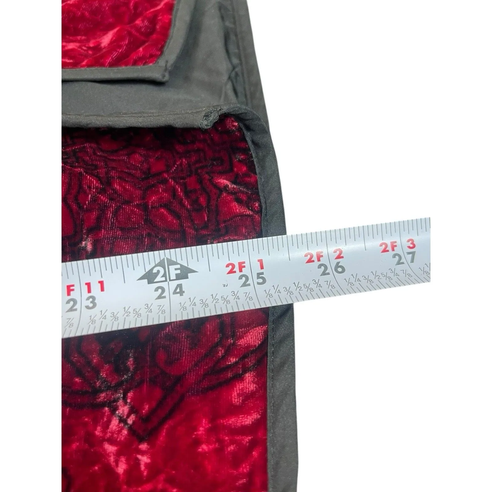 Chico’s Y2K XL Red Crushed Velvet L Asian Motif Kimono Silk Blend Top Tie Front - Image 8