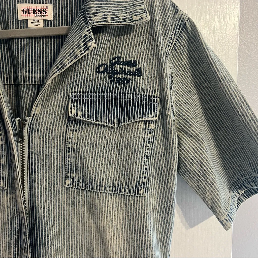 Guess Women's Striped Denim Overalls - Image 7