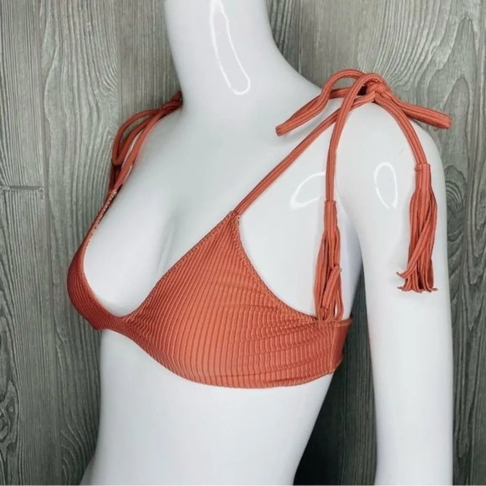 acacia swimwear bikini top Orange tie tassel detail swimsuit top swimwear bathin - Image 4