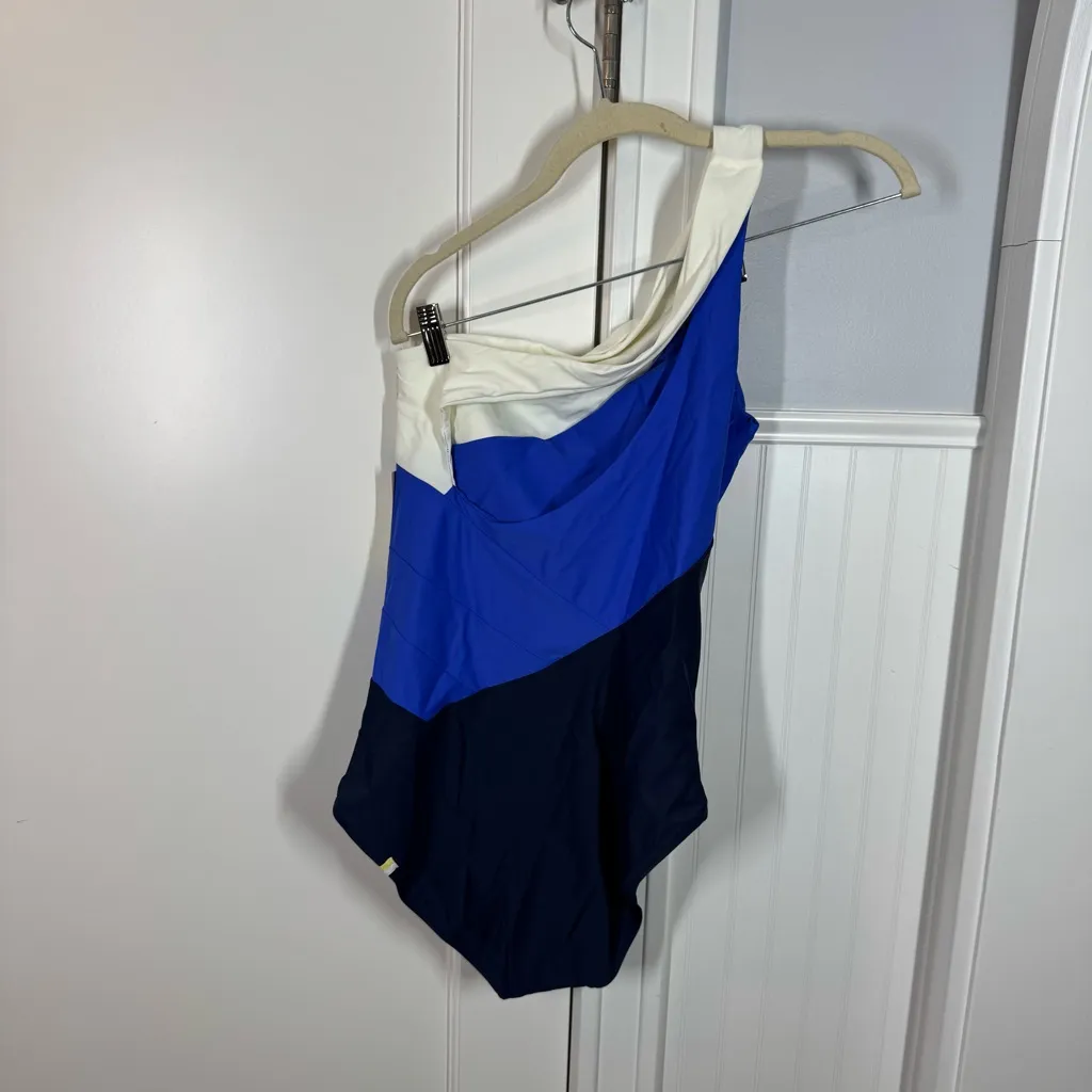 Summersalt The Sidestroke Swimsuit size 14 Deep Sea & Hydrangea & White Sand nwt - Image 7