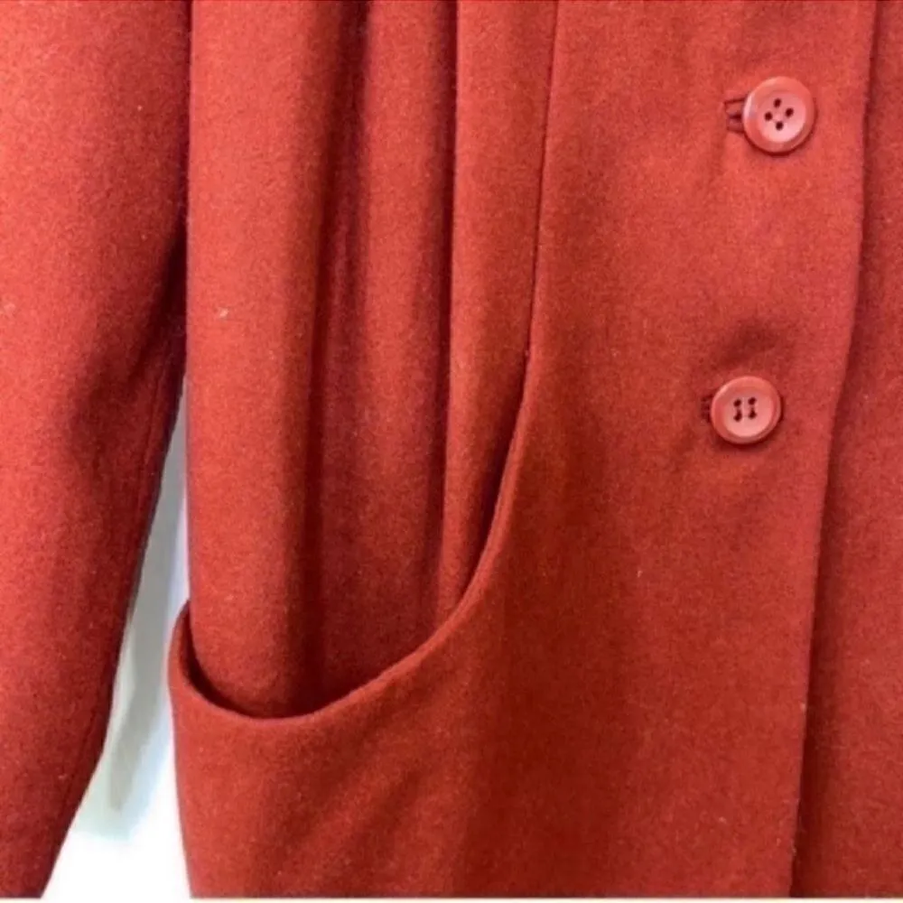 H&M Wool Blend Oversized Red/Plum jacket (Size 4) - Image 7