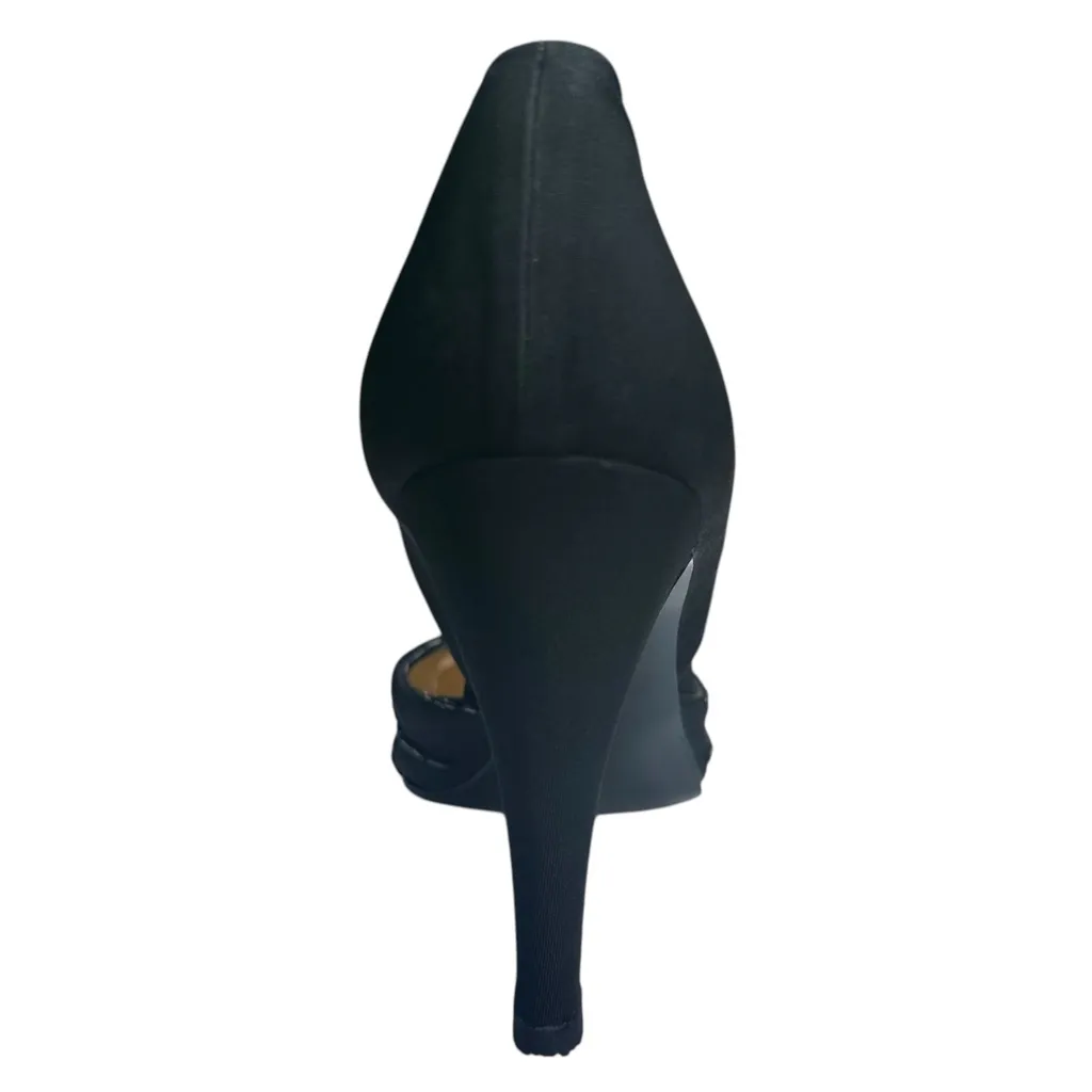 Vintage Black Beaded Heels Pumps Gino Aldrovandi Leather EU 38 1/2 US 8 Formal - Image 5