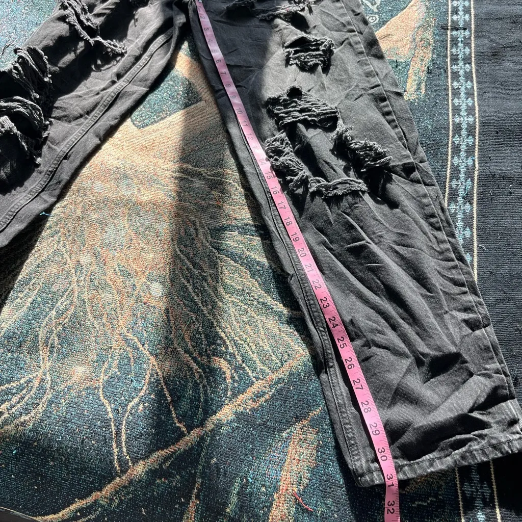 BDG Urban Outfitters High Rise Baggy Jeans Charcoal Distressed Y2K Women’s 27 - Image 11