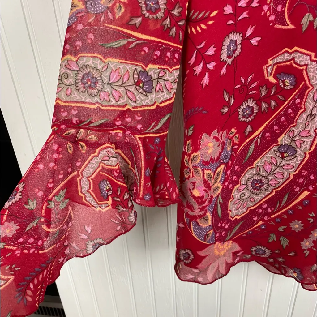 Vintage Jonathan Martin Studio Y2K Skirt & Blouse Set Size 12 Fairycore Boho Red - Image 9